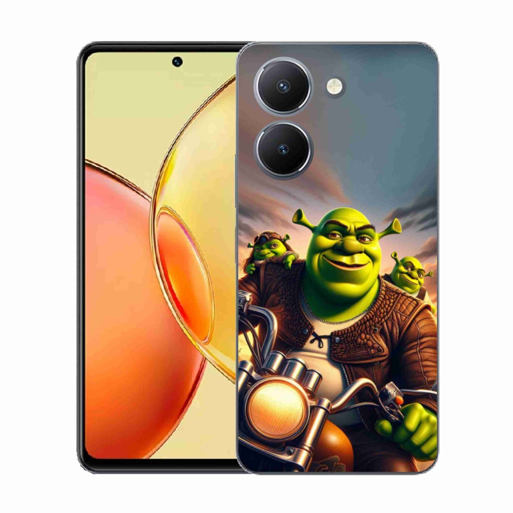 Gélový kryt mmCase na Vivo Y36 - shrek na motorke