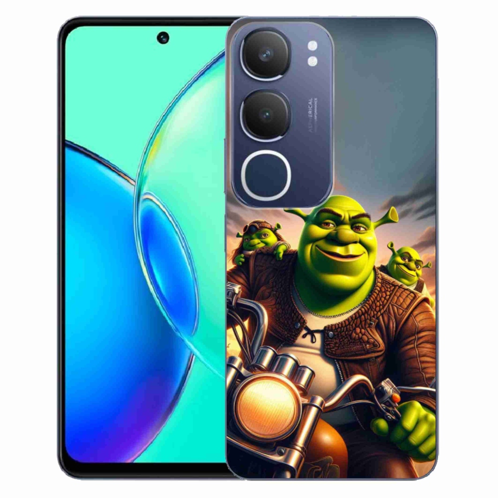 Gélový kryt mmCase na Vivo Y19s - shrek na motorke