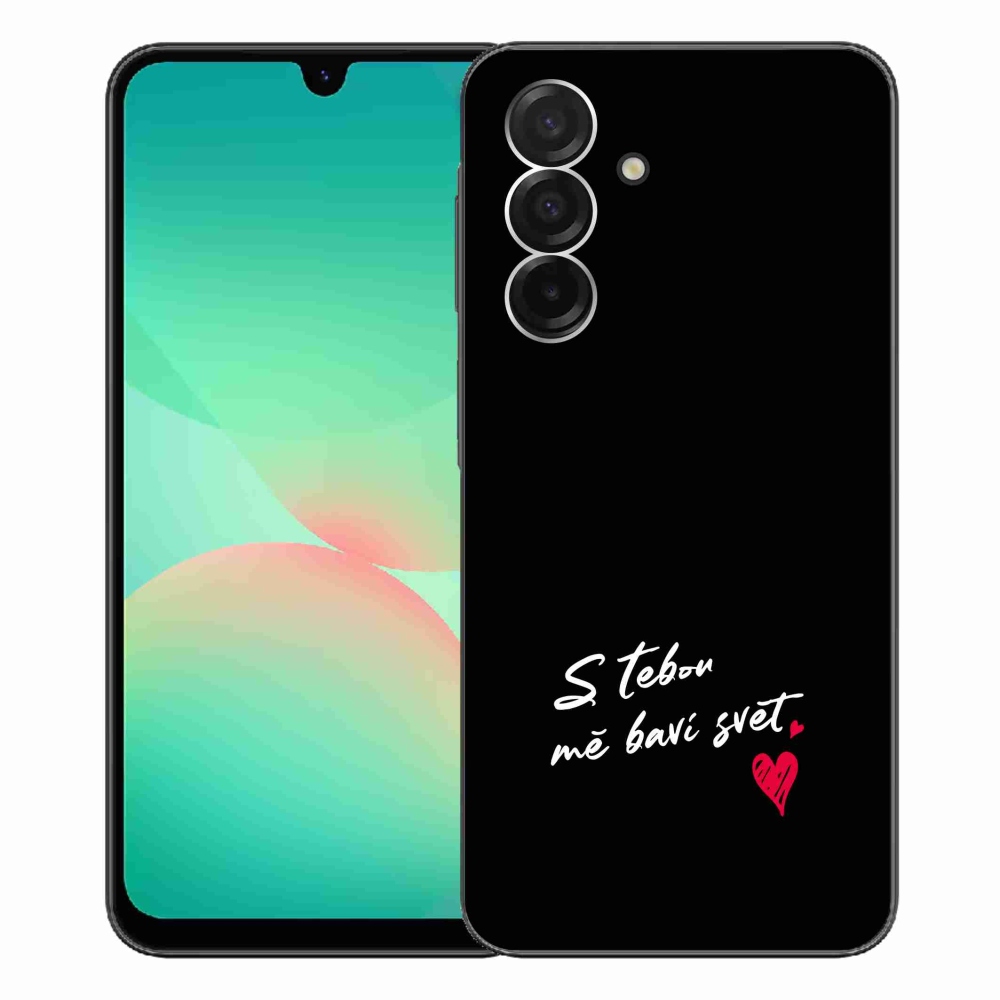 Gélový kryt mmCase na Samsung Galaxy A26 5G - zamilovaný text 1 čierne pozadie