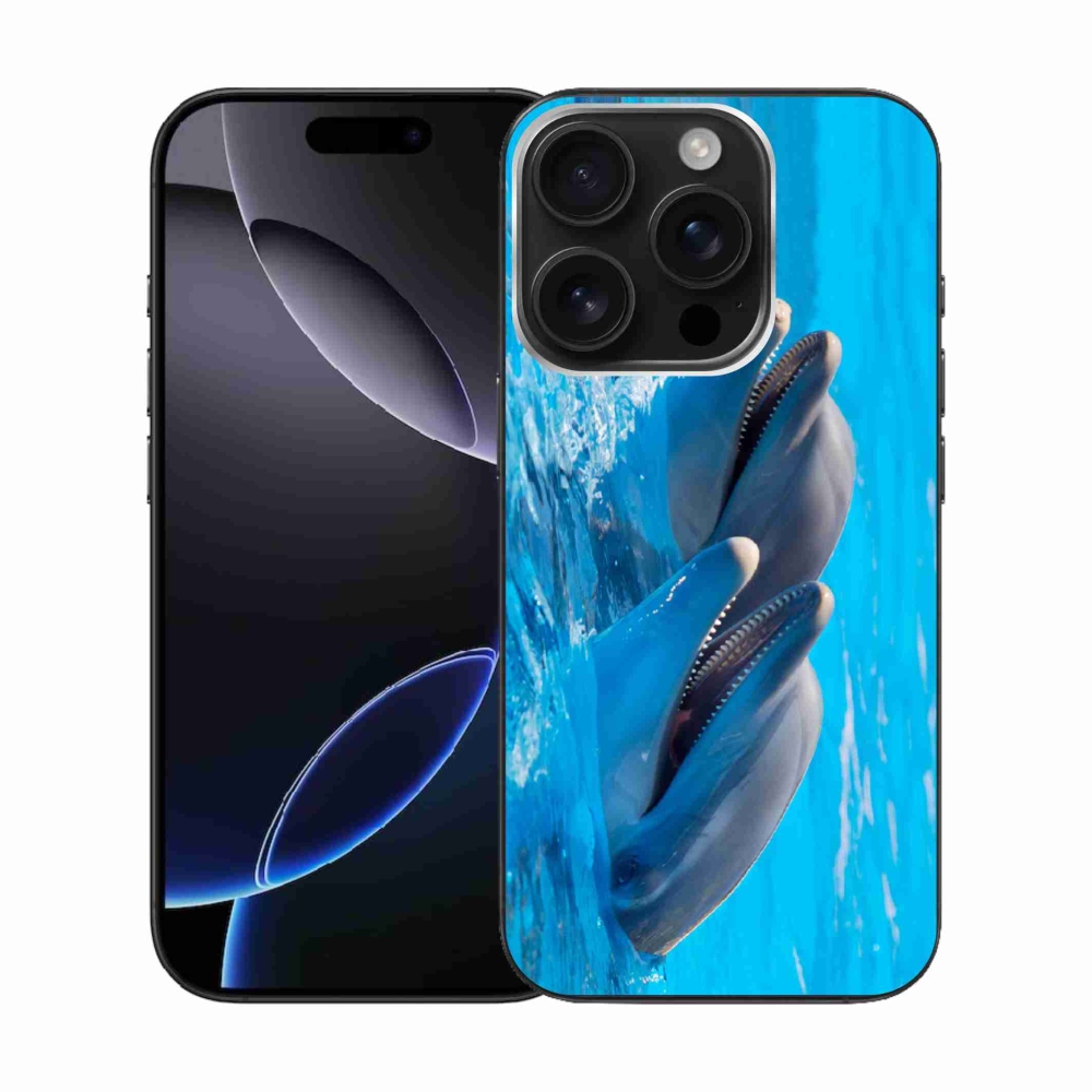 Gélový kryt mmCase na iPhone 16 Pro - delfíny