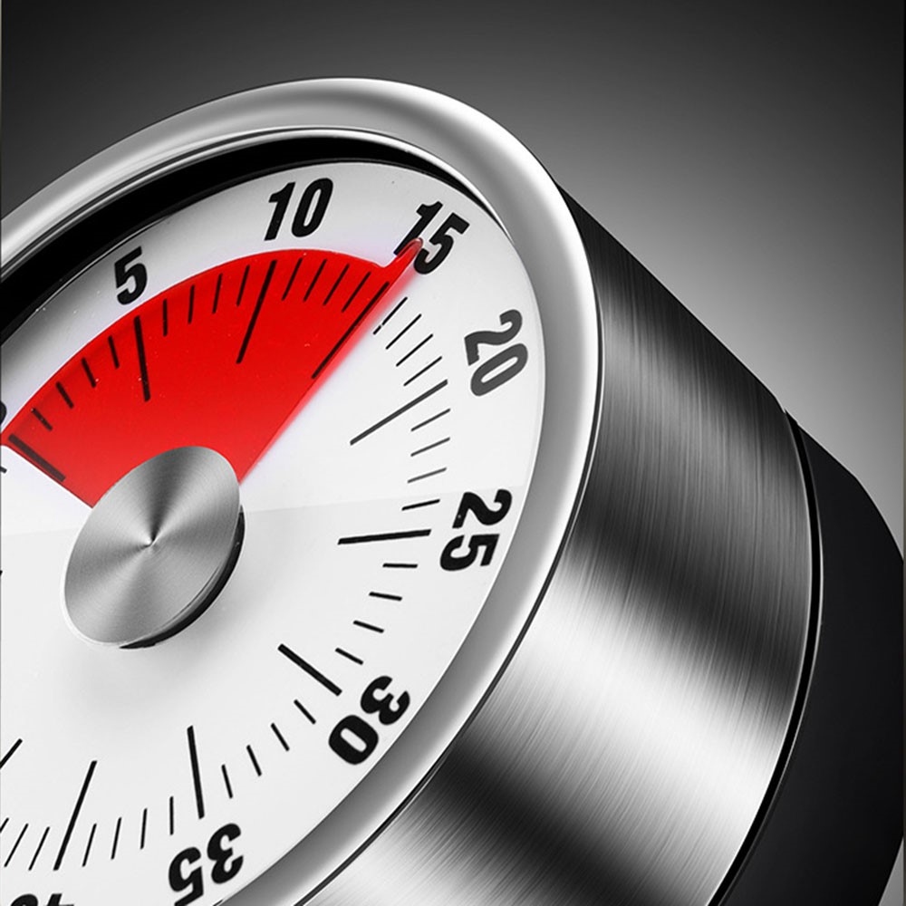 Mechanická kuchynská minútka z nerezovej ocele - biela