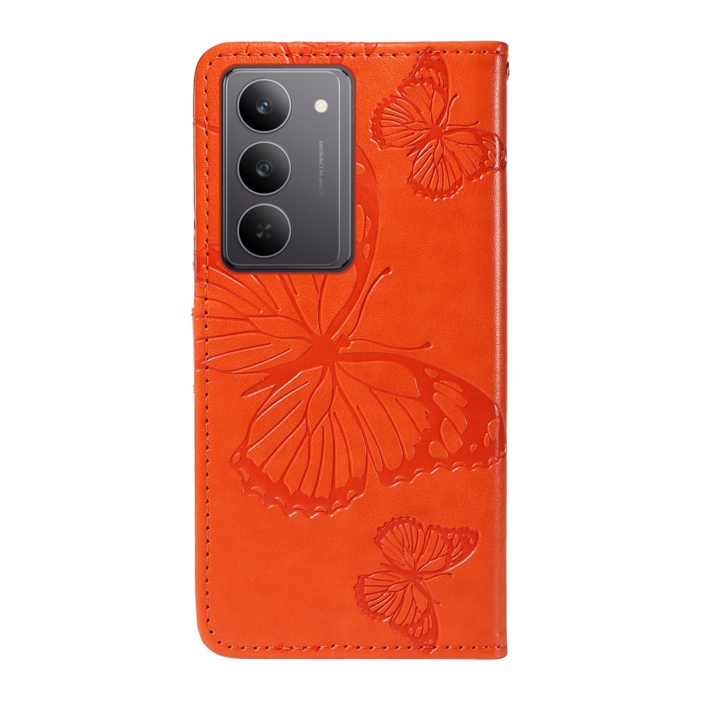 Big Butterfly knižkové púzdro na Realme C75 - oranžové