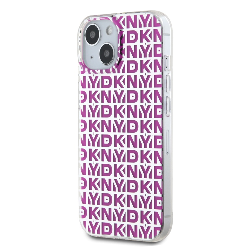 DKNY PC/TPU Repeat Pattern Zadný Kryt pre iPhone 15 Pink