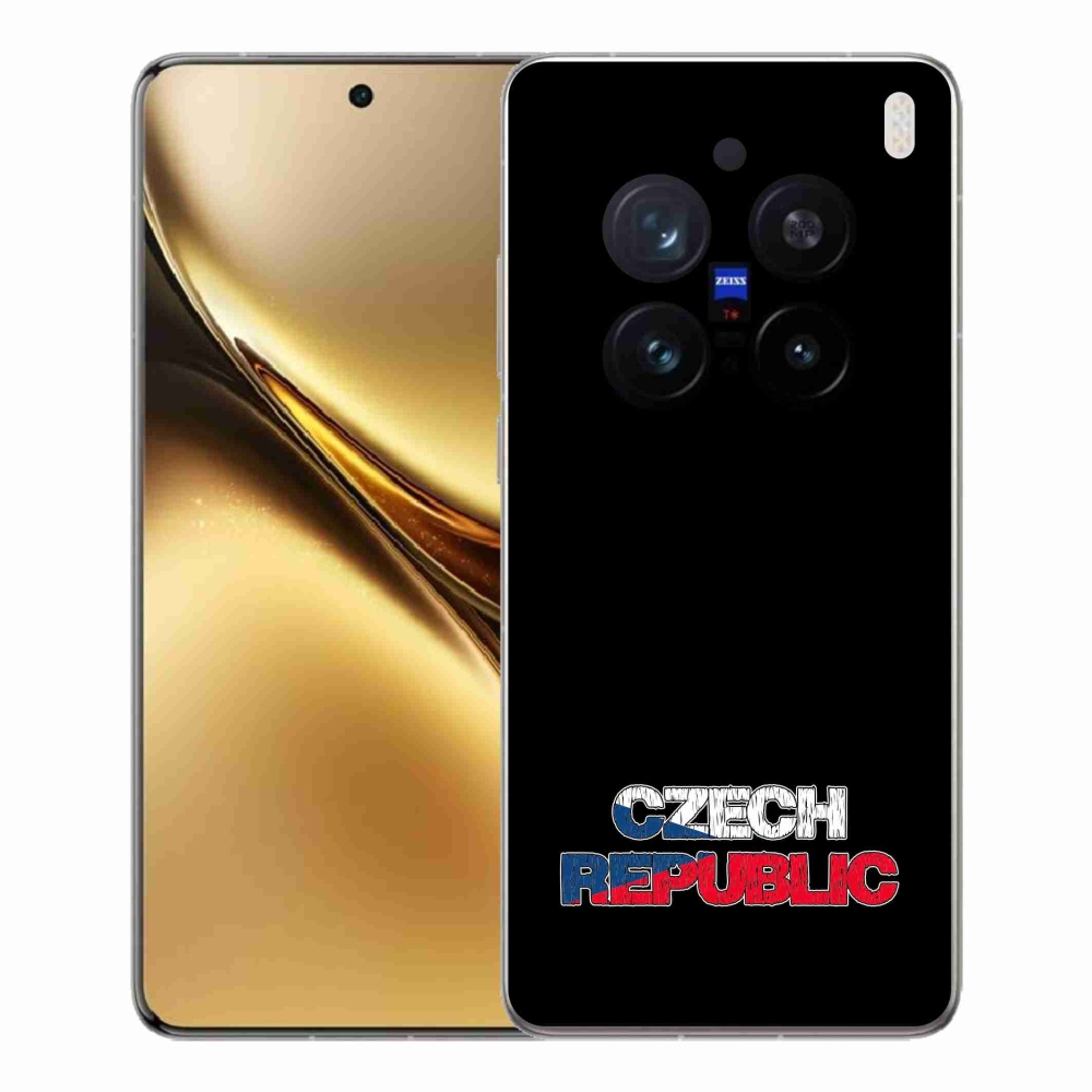 Gélový kryt mmCase na Vivo X200 Pro 5G - Czech Republic čierne pozadie