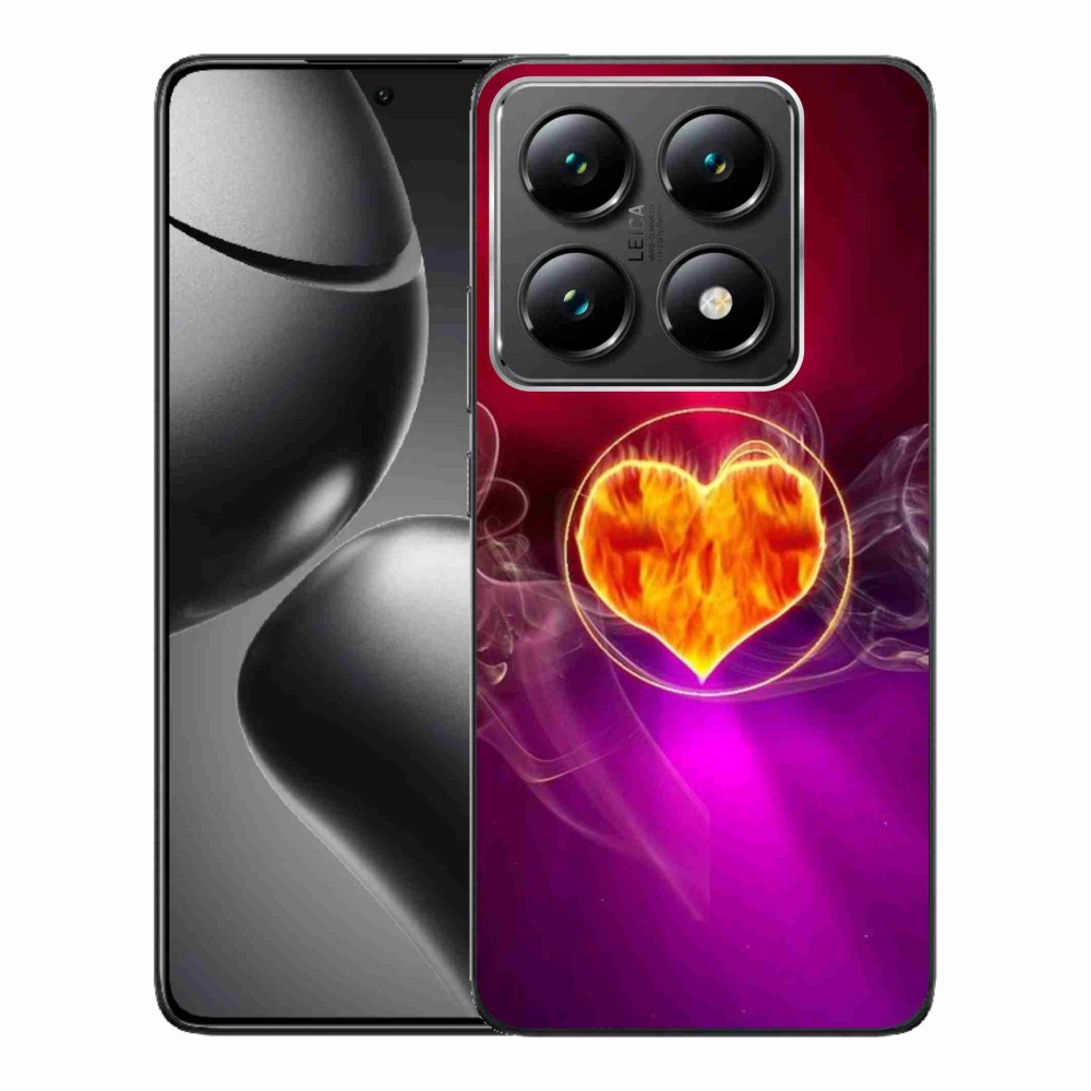 Gélový kryt mmCase na Xiaomi 14T Pro - ohnivé srdce