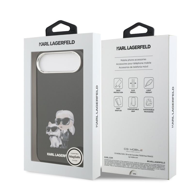 Karl Lagerfeld IML Aquarelle Karl and Choupette Zadný kryt pre iPhone Air Black