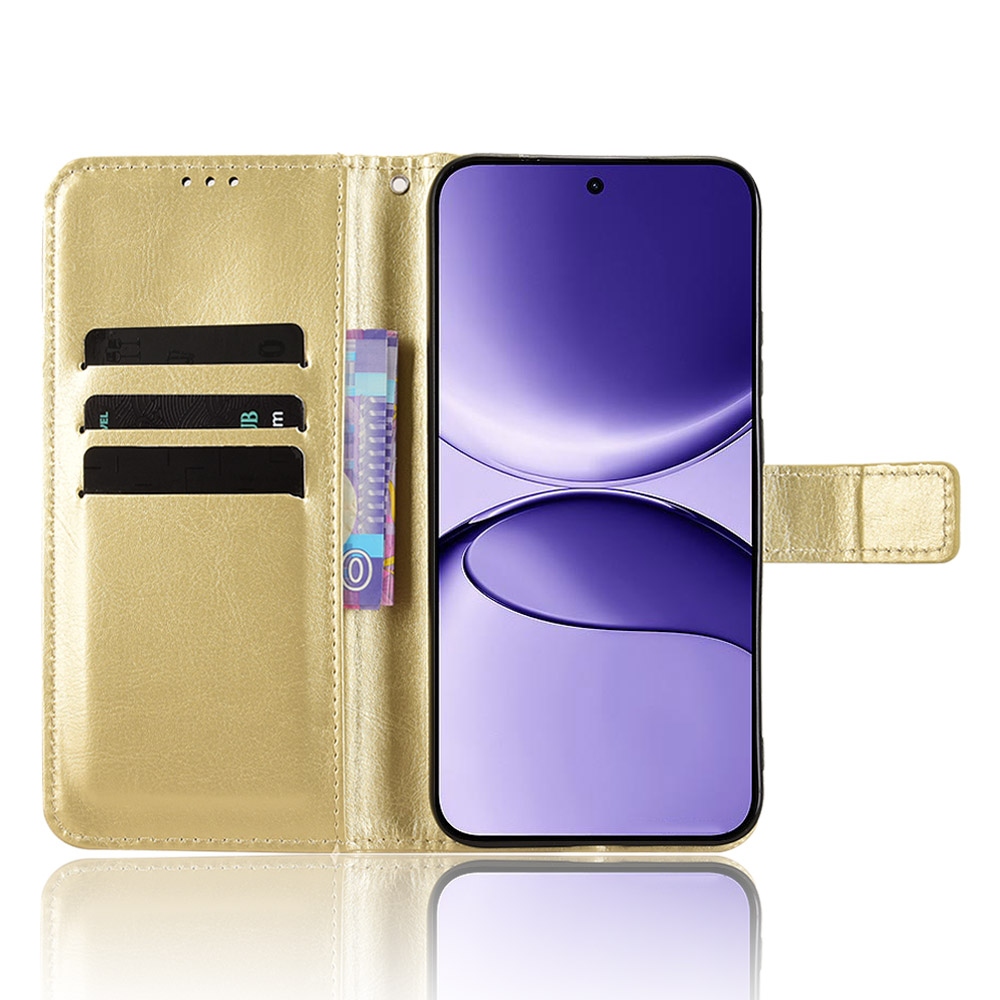 Crazy knižkové púzdro na Xiaomi Poco F7 5G - zlaté