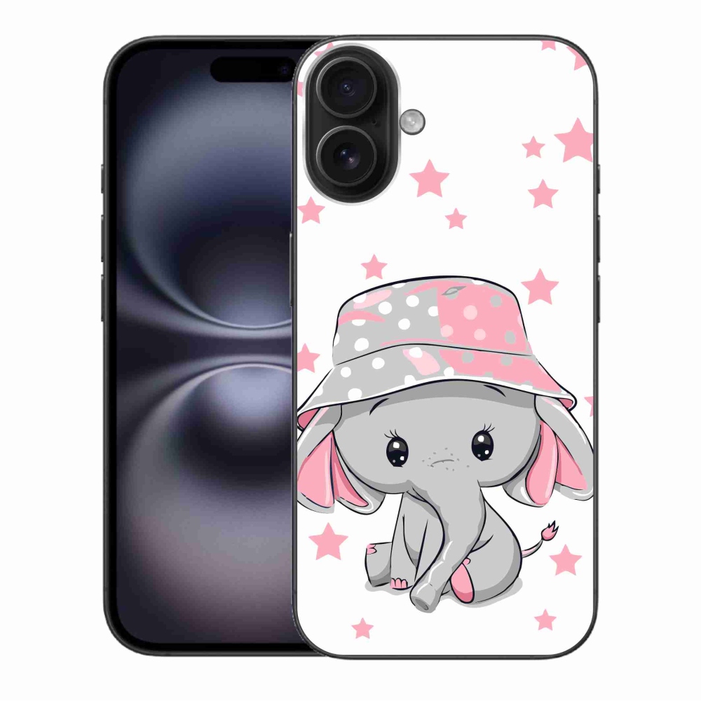 Gélový kryt mmCase na iPhone 16 Plus - ružový slon