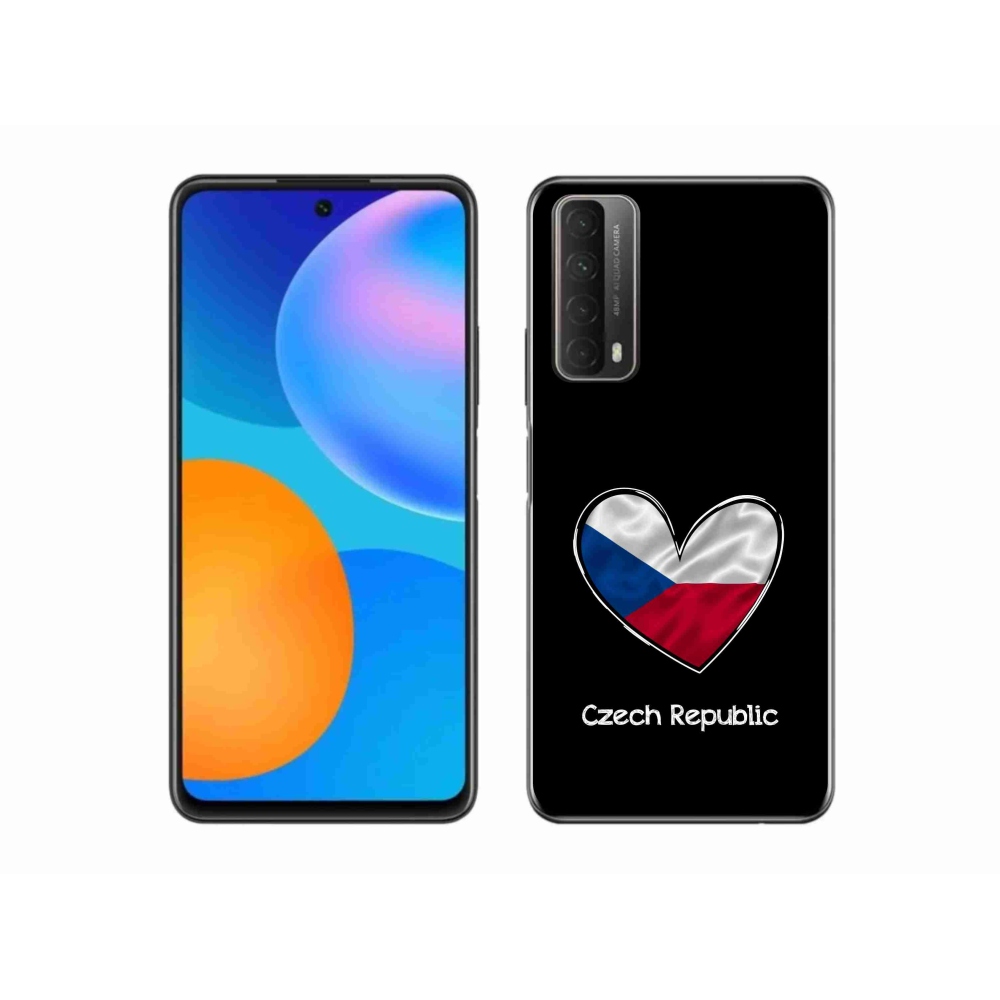 Gélový kryt mmCase na Huawei P Smart (2021) - vlajka srdca čierne pozadie