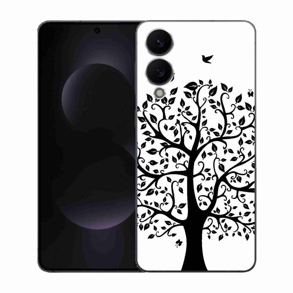 Gélový kryt mmCase na Samsung Galaxy S25 Edge - čiernobiely strom
