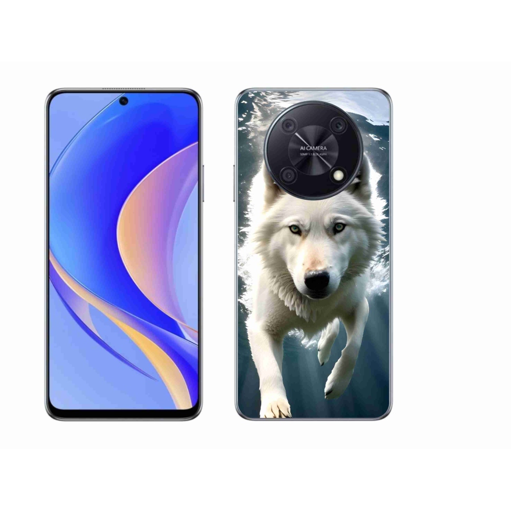 Gelový kryt mmCase na Huawei Nova Y90 - bílý vlk