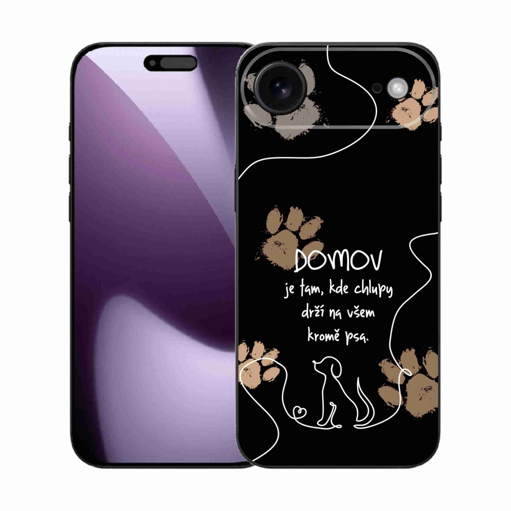 Gélový kryt mmCase na iPhone 17 Air - psí motív čierne pozadie