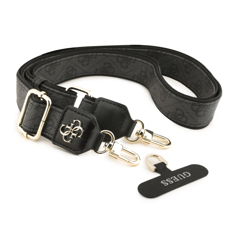Guess Crossbody popruh PU 4G Kovové logo Black
