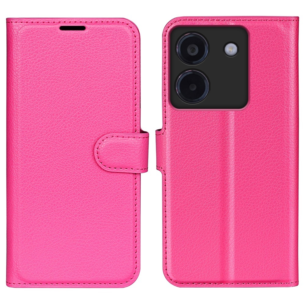 Litchi knižkové púzdro na Xiaomi Poco M7 Pro 5G - rose