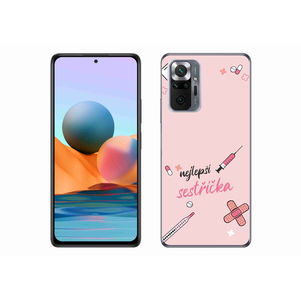 Gélový kryt mmCase na Xiaomi Redmi Note 10 Pro - najlepšia sestrička ružové pozadie