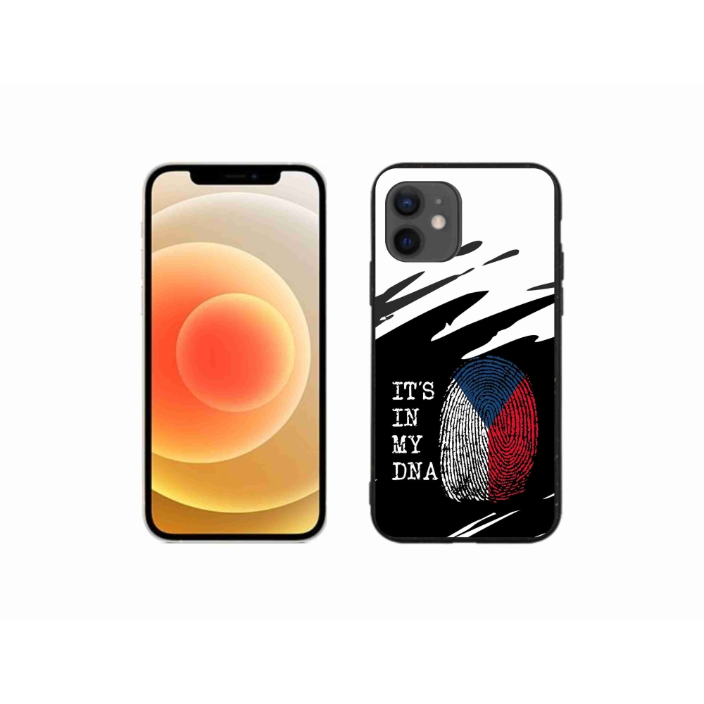 Gélový kryt mmCase na iPhone 12 mini - vlajka odtlačok prsta čiernobiele pozadie