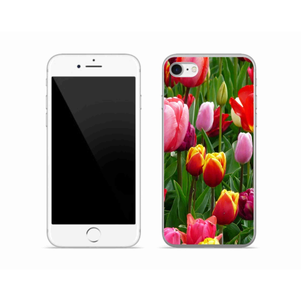 Gélový kryt mmCase na iPhone SE (2020) - tulipány