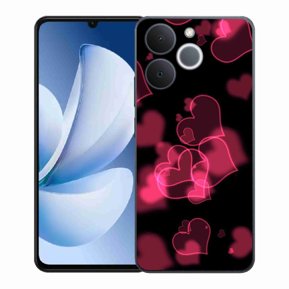 Gélový kryt mmCase na Realme Note 70T - červené srdiečka