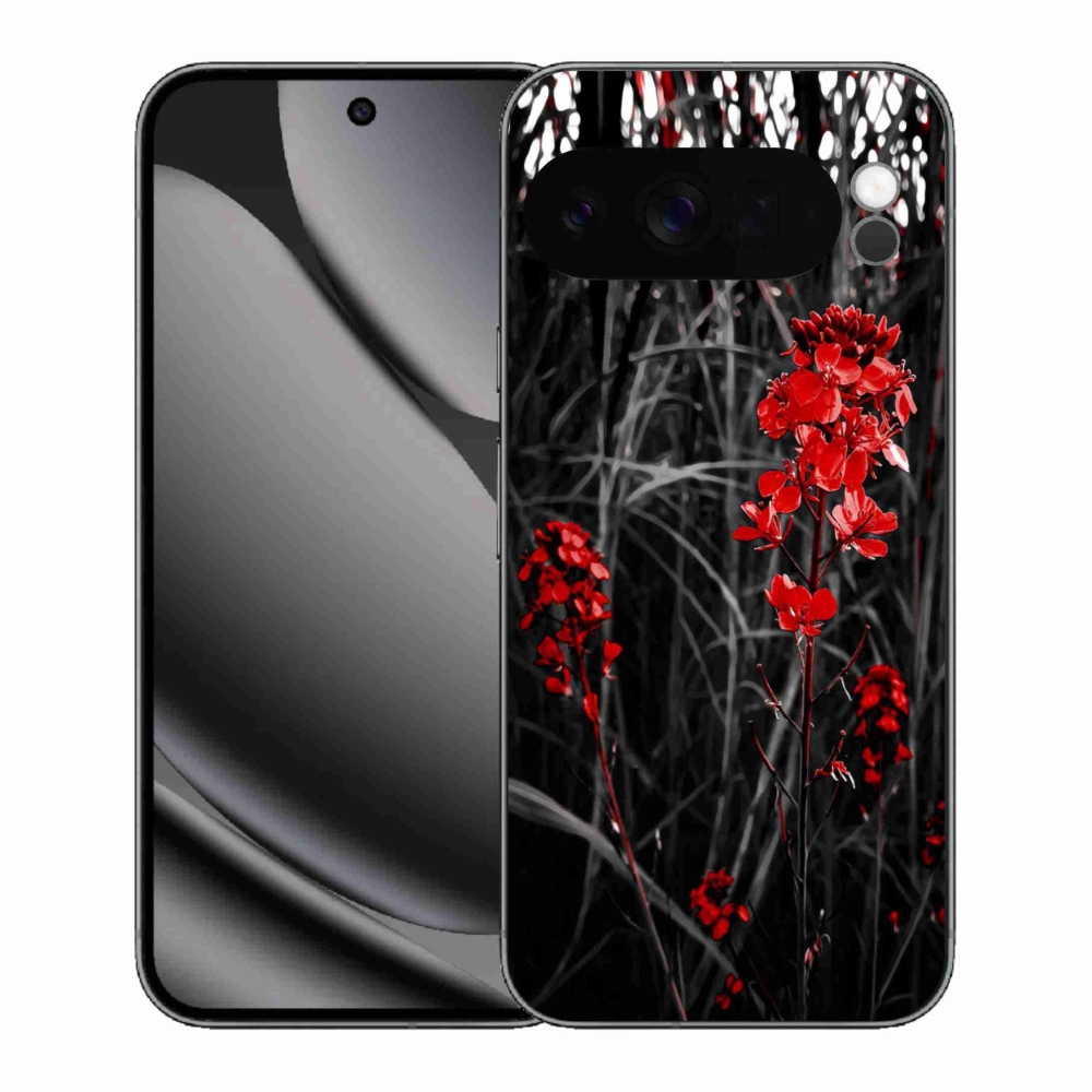 Gélový kryt mmCase na Google Pixel 10 Pro XL - červená rastlina