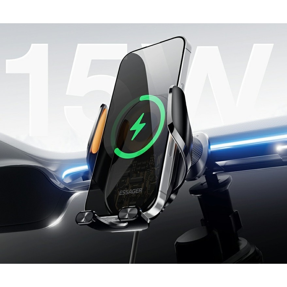 Essager bezdrôtová nabíjačka do auta s prísavkou 15W