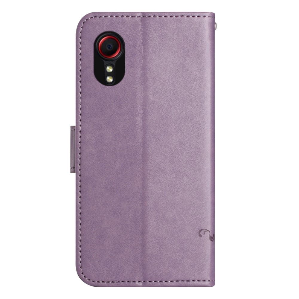 Flower knižkové púzdro na Samsung Galaxy Xcover 7 - svetlofialové