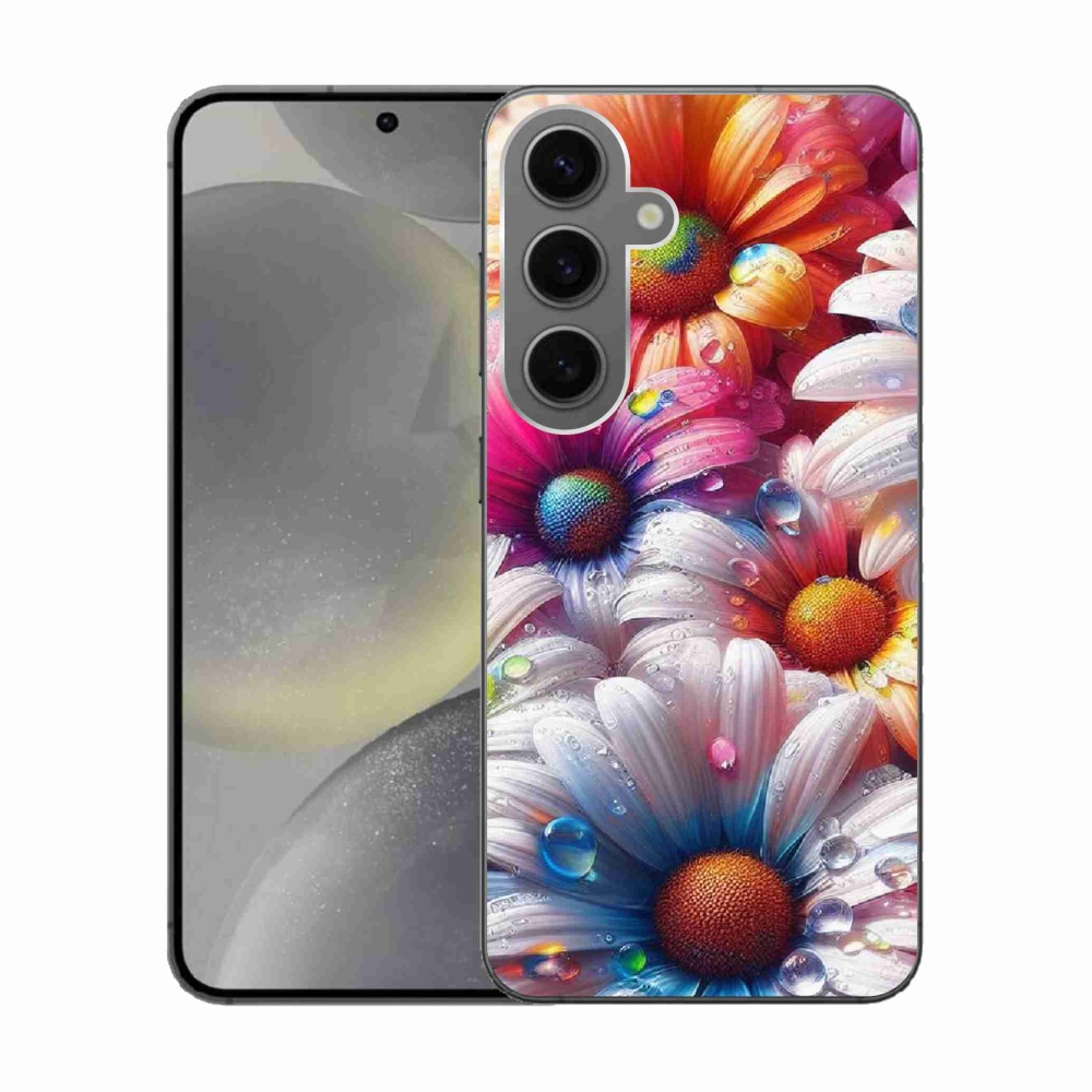 Gélový kryt mmCase na Samsung Galaxy S24 - farebné margaréty