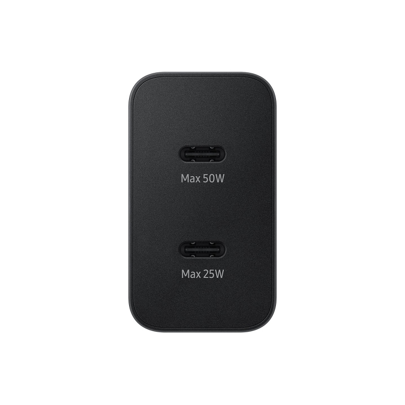 EP-T5020XBE Samsung Dual USB-C 50W Cestovná nabíjačka + USB-C Dátový Kábel Black