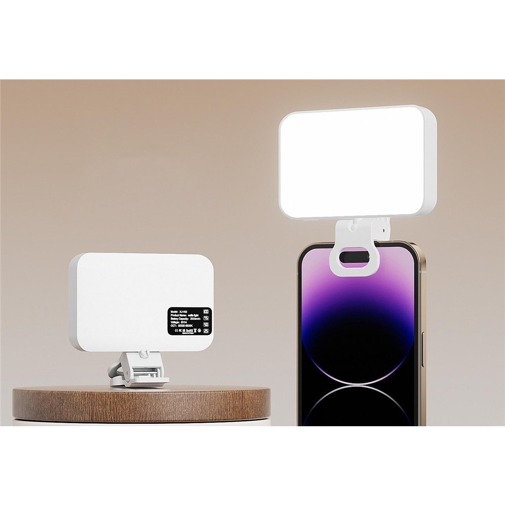 D prisvetľovacie svetlo na mobil s klipom - biele