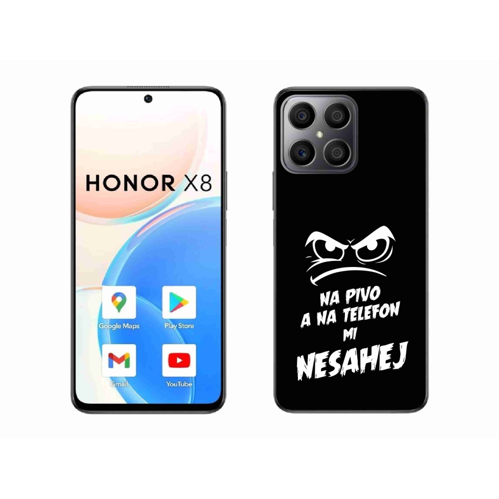 Gélový kryt mmCase na Honor X8 4G - pivný motív 2 čierne pozadie