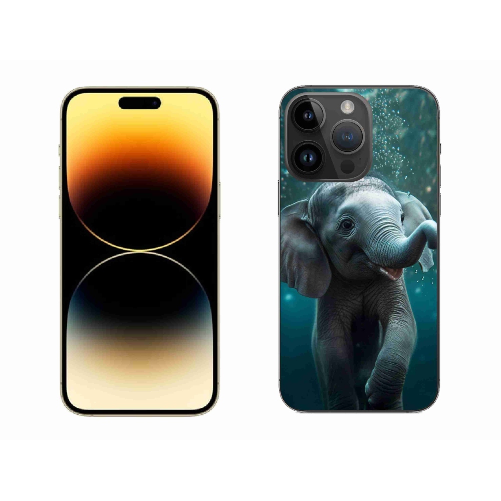 Gélový kryt mmCase na iPhone 14 Pro Max - sloník pod vodou