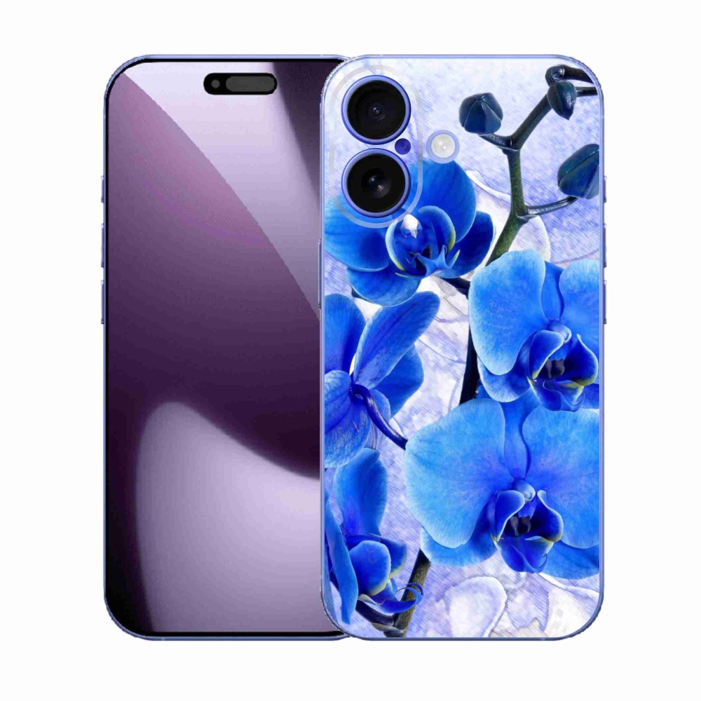 Gélový kryt mmCase na iPhone 17 - modré kvety