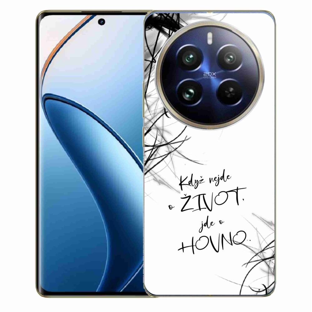 Gélový kryt mmCase na Realme 12 Pro 5G/12 Pro+ 5G - vtipný text 16 biele pozadie