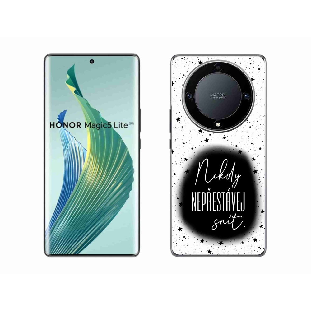 Gélový kryt mmCase na Honor Magic 5 Lite 5G - citát 1 čiernobiele pozadie