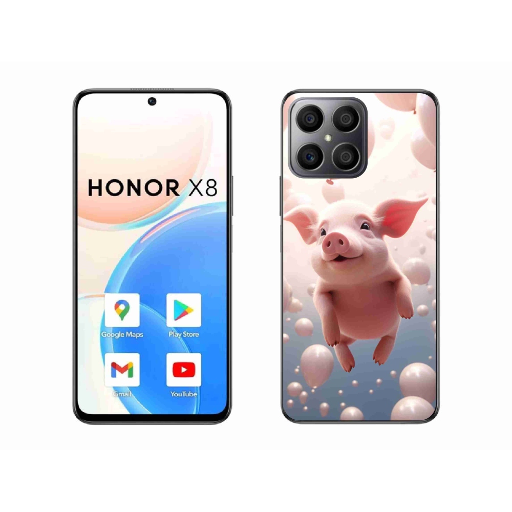 Gélový kryt mmCase na Honor X8 - prasiatko s balónikmi