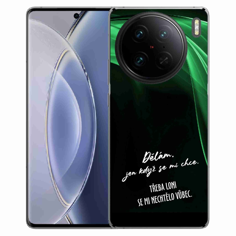 Gélový kryt mmCase na Vivo X90 Pro - vtipný text 12 čierne pozadie