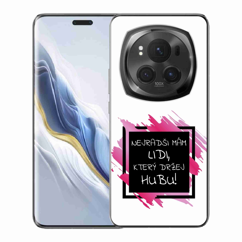 Gélový kryt mmCase na Honor Magic 6 Pro 5G - vtipný text 7 čiernobiele pozadie