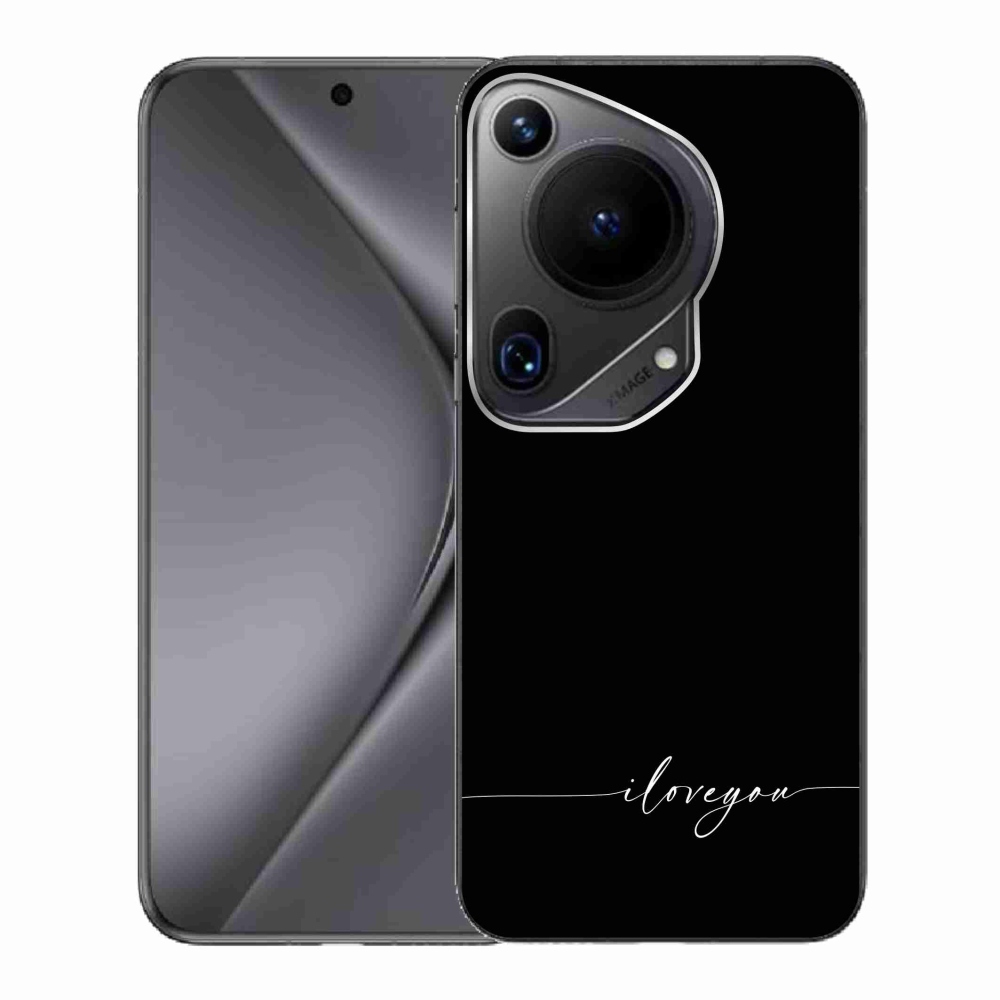 Gélový kryt mmCase na Huawei Pura 70 Ultra - I love you čierne pozadie