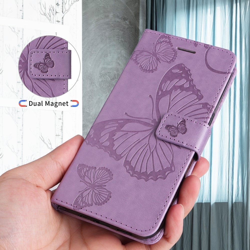 Big Butterfly knižkové púzdro na Samsung Galaxy S25 Edge - fialové