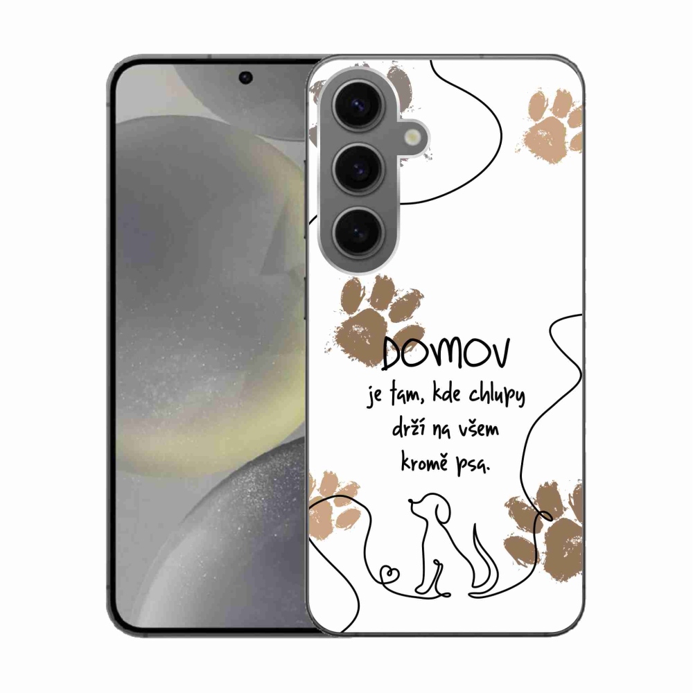 Gélový kryt mmCase na Samsung Galaxy S24 - psí motív biele pozadie