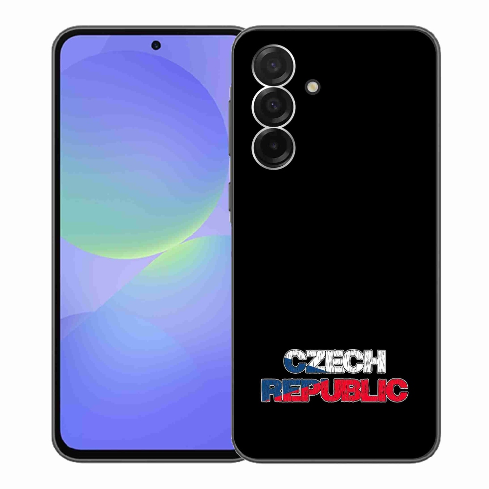 Gélový kryt mmCase na Samsung Galaxy A36 5G - Czech Republic čierne pozadie