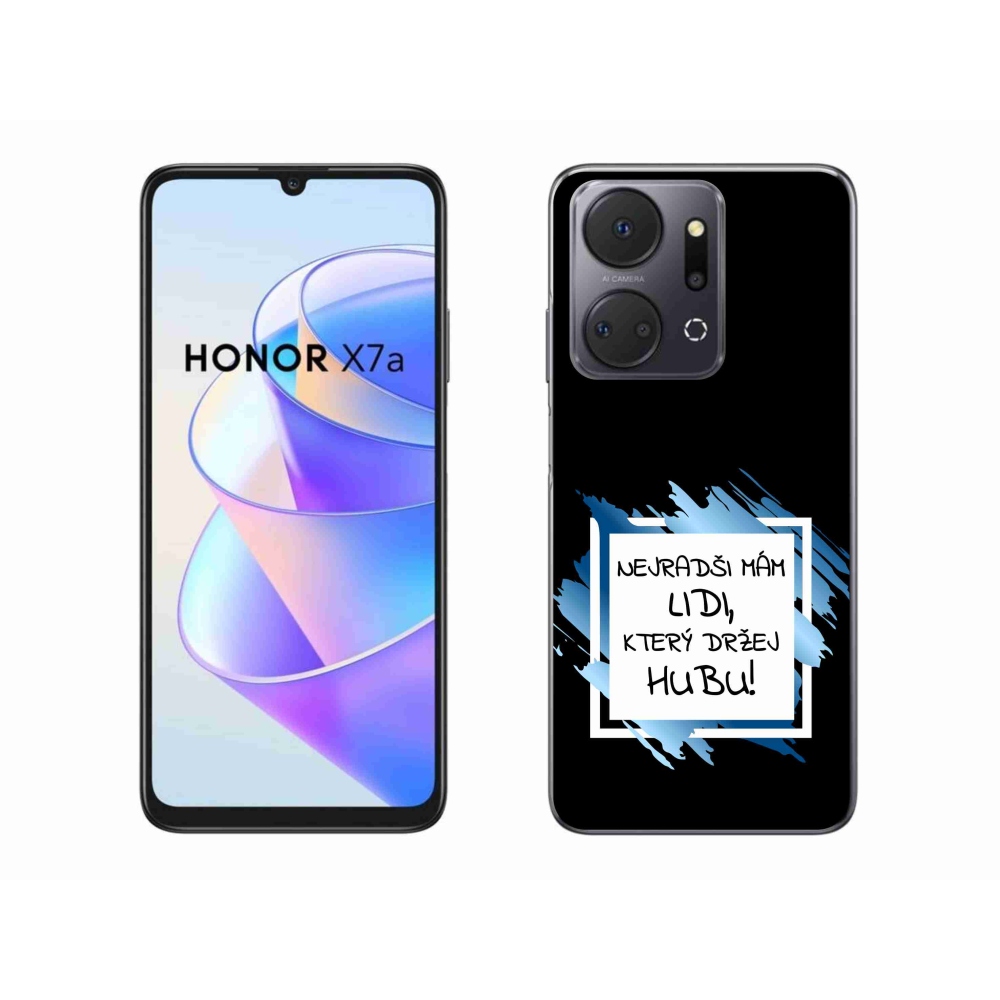 Gélový kryt mmCase na Honor X7a - vtipný text 7 bieločierne pozadie
