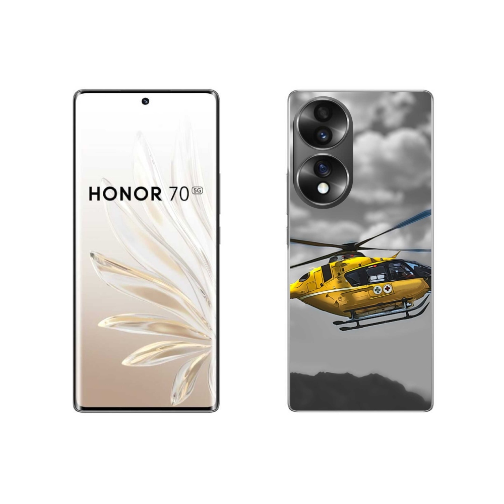 Gélový kryt mmCase na Honor 70 - žltá helikoptéra