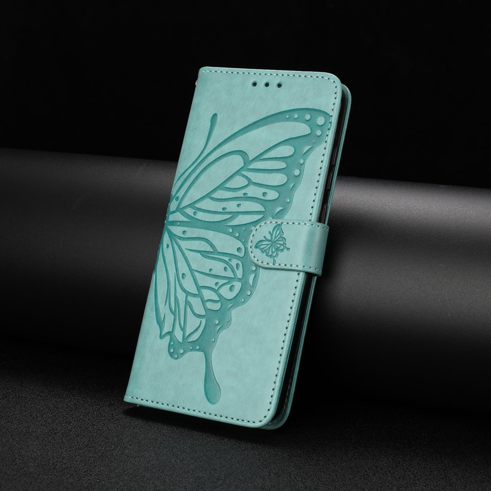 Floral Butterfly knižkové puzdro na Xiaomi Redmi A5 (171.7x77.8x8.3mm) - modrozelené