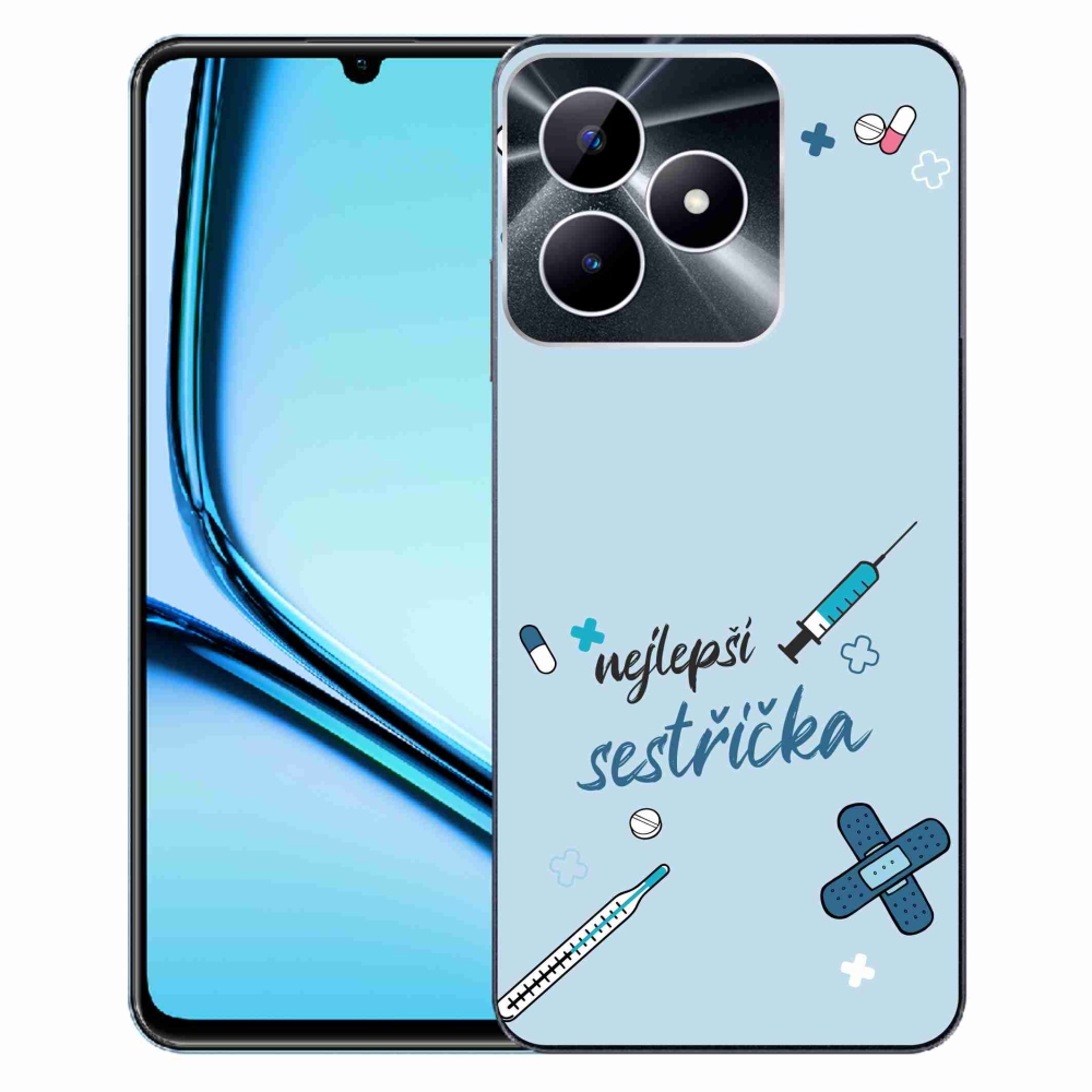 Gélový kryt mmCase na Realme Note 50 - najlepšia sestrička modré pozadie