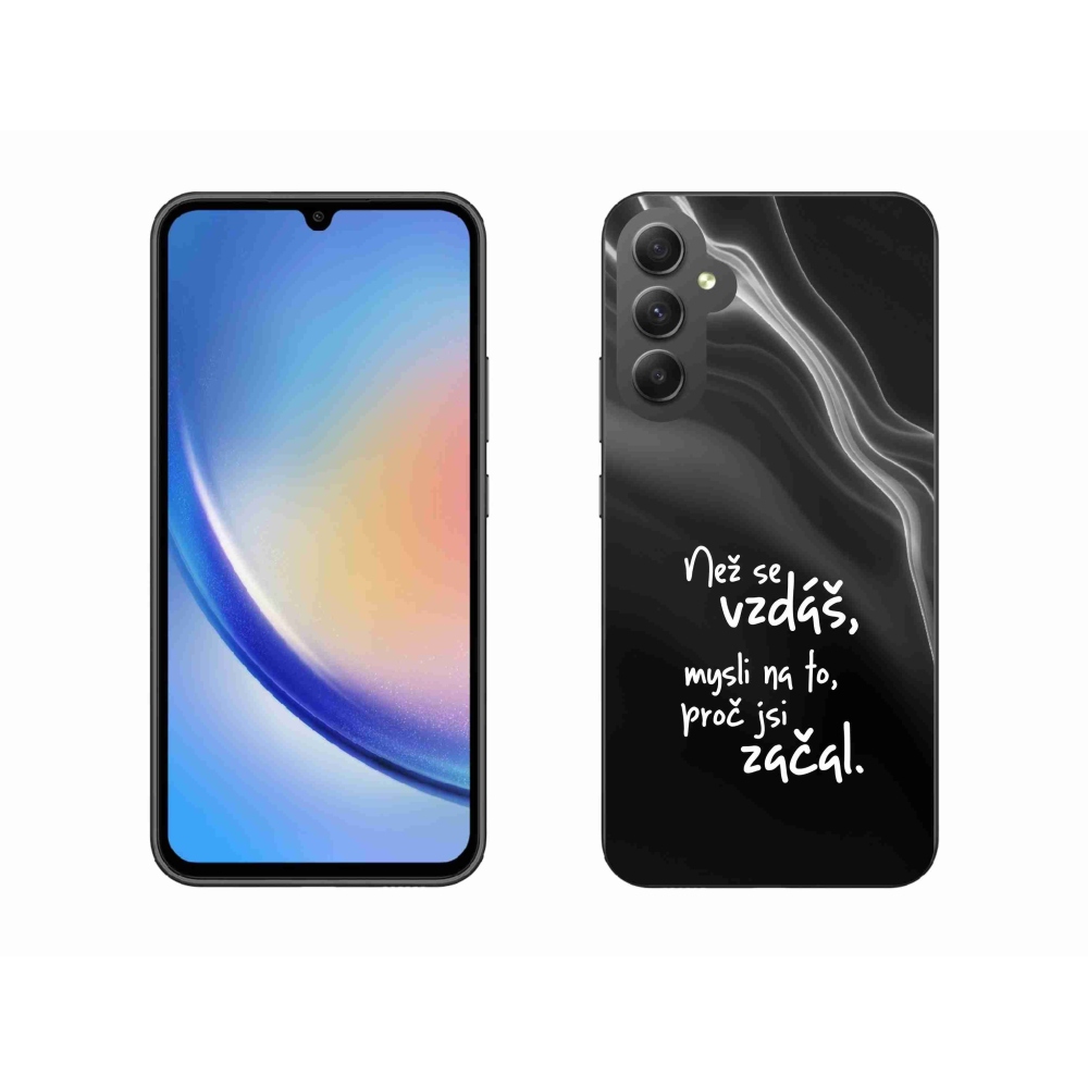 Gélový kryt mmCase na Samsung Galaxy A34 5G - citát 2 čierne pozadie