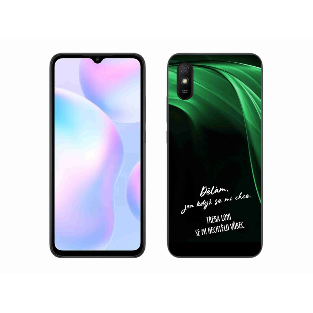 Gélový kryt mmCase na Xiaomi Redmi 9AT - vtipný text 12 čierne pozadie