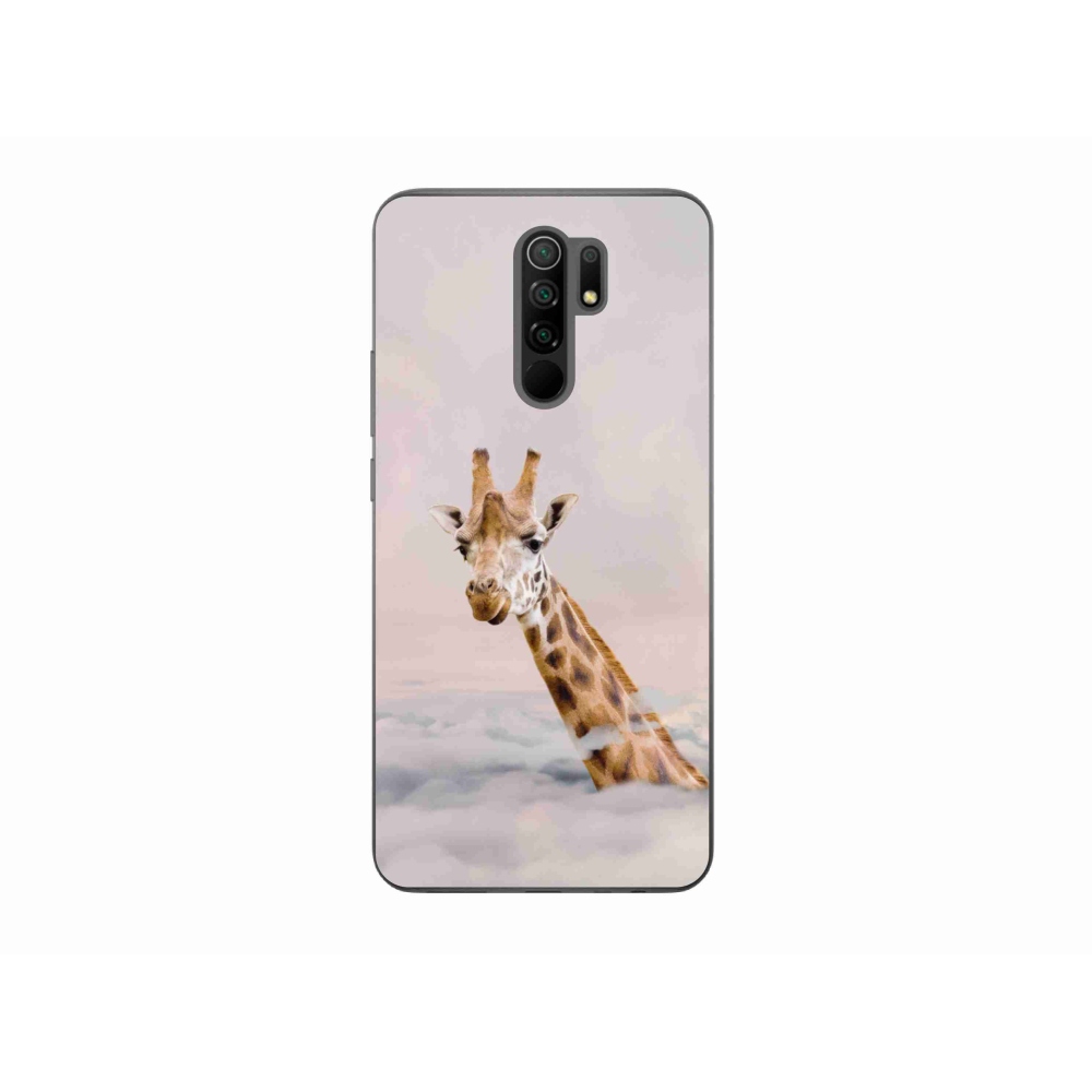 Gelový kryt mmCase na Xiaomi Redmi 9 - žirafa v oblacích