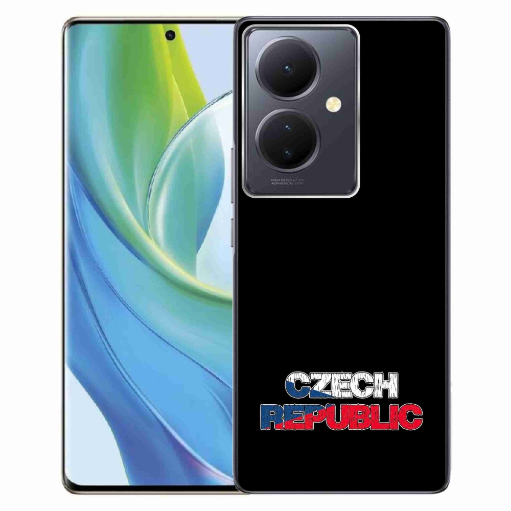 Gélový kryt mmCase na Vivo V29 Lite 5G - Czech Republic čierne pozadie