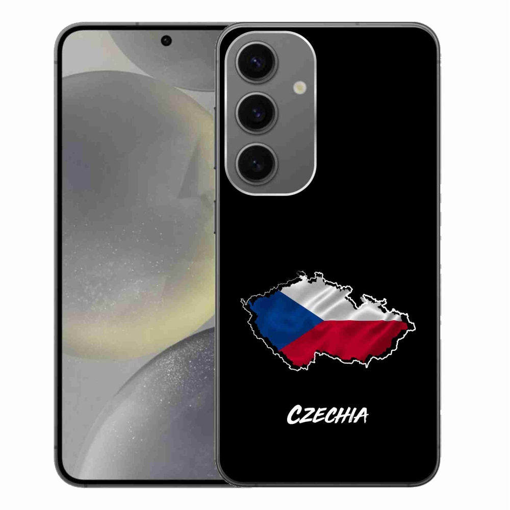 Gélový kryt mmCase na Samsung Galaxy S24+ - Czechia čierne pozadie