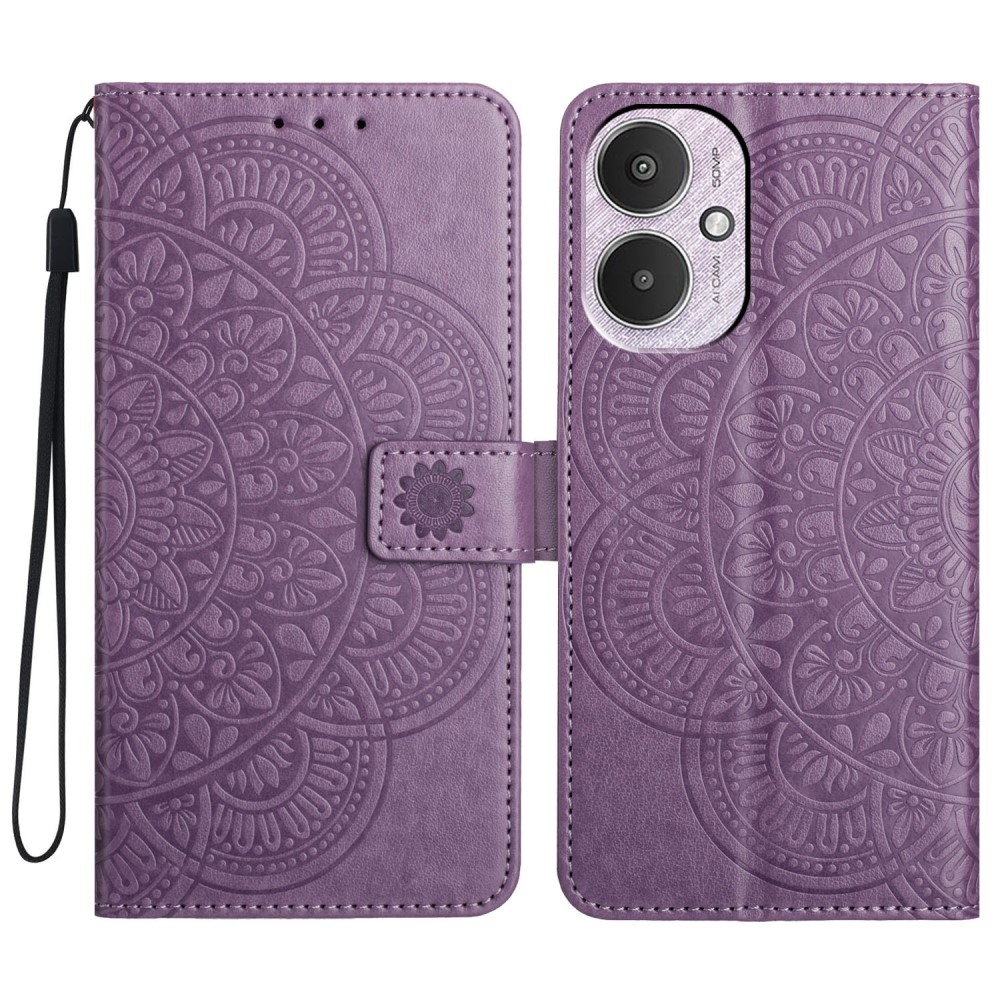 Mandala knižkové púzdro na Xiaomi Redmi 13C 5G - fialové